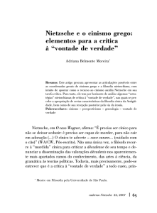 Nietzsche e o cinismo grego - grupo de estudos nietzsche