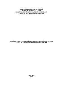 Subsídios para a introdução do uso de fitoterápicos - oikos