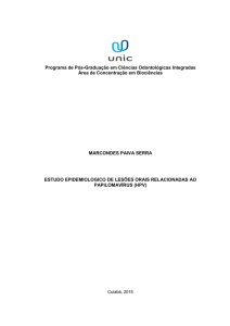 ESTUDO EPIDEMIOLOGICO DE LESÕES ORAIS