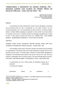 trabalhando a geografia do espaço mundial pós