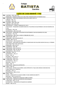 Lição de Casa - Colégio Batista de Guarulhos