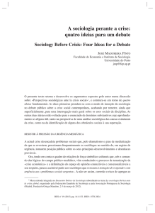 A sociologia perante a crise - Federación Española de Sociología