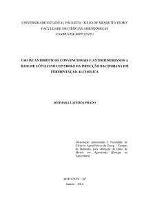 USO DE ANTIBIÓTICOS CONVENCIONAIS E ANTIMICROBIANOS