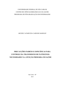 PRECAUÇÕES PADRÃO E ESPECÍFICAS PARA CONTROLE DA