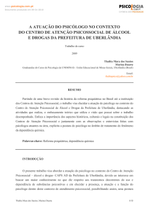 a atuação do psicólogo no contexto do centro de