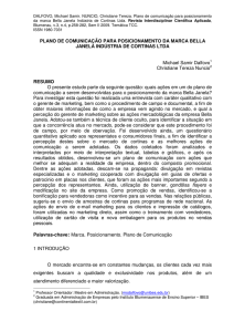 PLANO DE COMUNICAÇÃO PARA POSICIONAMENTO DA MARCA