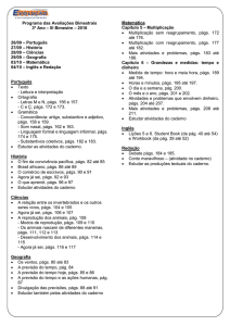 Programa das Avaliações Bimestrais 3º Ano – III Bimestre – 2016 26