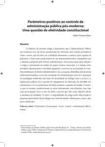 Parâmetros positivos ao controle da administração pública pós