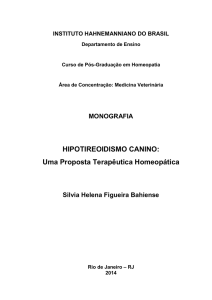 HIPOTIREOIDISMO CANINO - Instituto Hahnemanniano do Brasil
