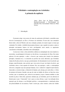 Felicidade e contemplação em Aristóteles: A primazia