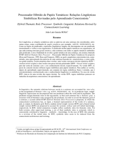 Processador Híbrido de Papéis Temáticos: Relações Lingüísticas