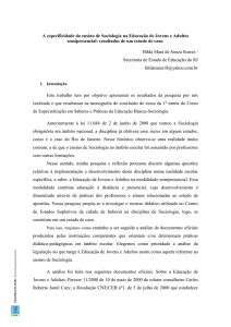 GT4.3.5 A especificidade do ensino de Sociologia na educação de