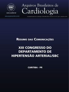 Xiii ConGResso do dePaRTamenTo de HiPeRTensÃo aRTeRiaL/sBC