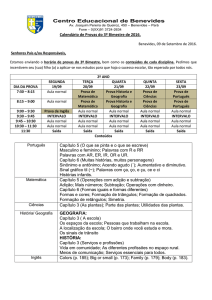 calendario-3a - Colégio Palavra da Vida