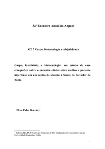 32º Encontro Anual da Anpocs GT 7 Corpo, biotecnologia e