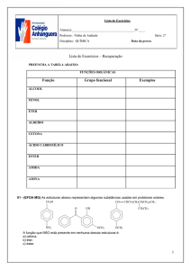 Lista de Exercícios – Recuperação Função Grupo funcional