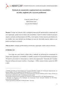 Mediação do comunicador organizacional com comunidades: um