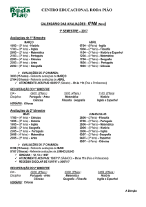 Calendário 1º semestre 2017 6AM