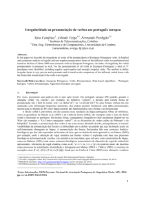 Irregularidade na pronunciação de verbos em português europeu