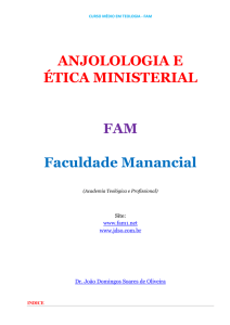 ANJOLOLOGIA E ÉTICA MINISTERIAL FAM