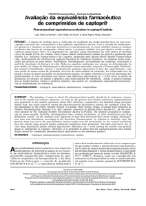 Avaliação da equivalência farmacêutica de comprimidos de captopril*