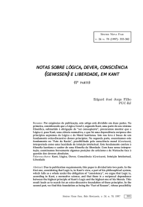 notas sobre lógica , dever, consciência (gewissen)