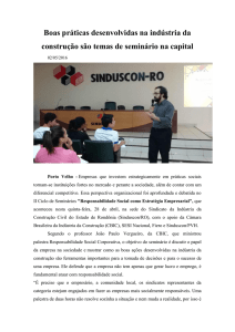 Reportagem Seminario de Responsabilidade - SINDUSCON-RO