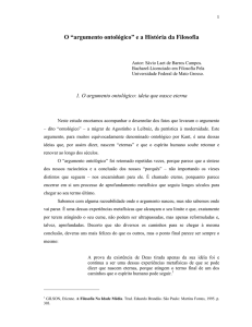 O “argumento ontológico” e a História da Filosofia