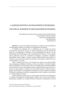 A AUdIçãO dICótICA nO dIAGnóStICO de dISlexIA dyCOtICAl