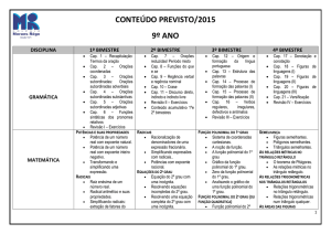 CONTEÚDO PREVISTO/2015 9º ANO