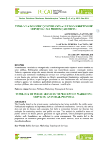 TIPOLOGIA DOS SERVIÇOS PÚBLICOS À LUZ DO MARKETING