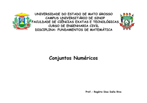 Aula 1 - Conjuntos Numéricos - 1 slide por folha