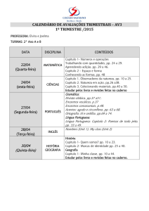 calendário de avaliações trimestrais – av3 1º trimestre /2015