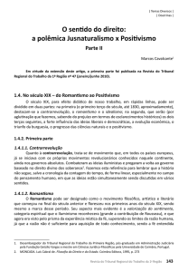 O Sentido do direito: a polêmica Jusnaturalismo X Positivismo Parte II