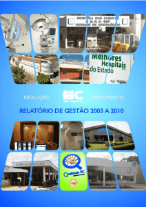 Relatório de Gestão 2003 - Hospital das Clínicas de Ribeirão Preto