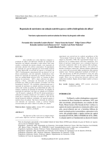 Reposição de nutrientes em solução nutritiva para o cultivo