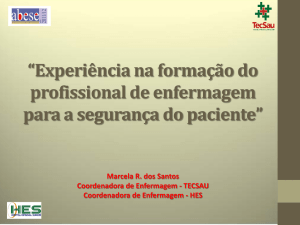 Experiência na formação do profissional de enfermagem