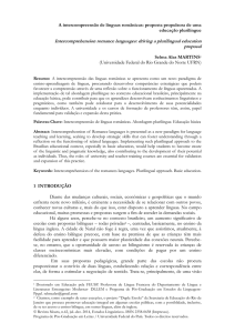 A intercompreensão de línguas românicas: proposta propulsora de