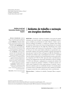 | Acidentes de trabalho e vacinação em cirurgiões