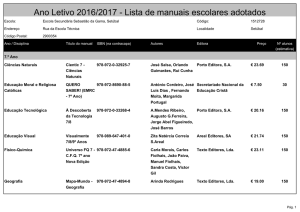 Ano Letivo 2016/2017 - Lista de manuais escolares adotados