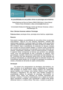 As possibilidades de uma prática clínica na psicologia sócio