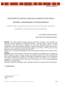 concepções de língua e análise de gramáticas