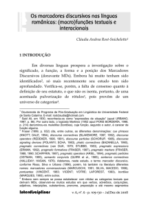 Os marcadores discursivos nas línguas românicas