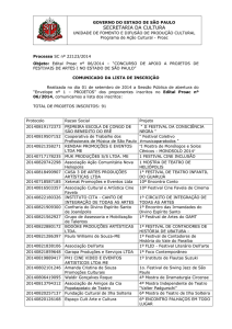 Lista de Inscritos - Secretaria de Estado da Cultura