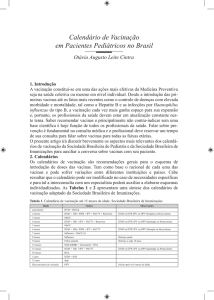 Calendário de Vacinação em Pacientes Pediátricos no Brasil