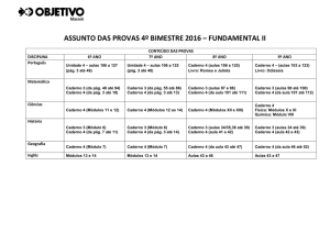 ASSUNTO DAS PROVAS 4º BIMESTRE 2016 – FUNDAMENTAL II