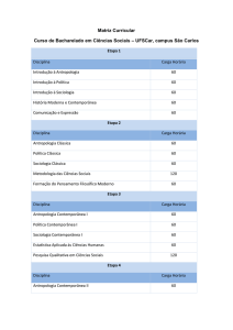 Matriz Curricular Curso de Bacharelado em Ciências Sociais