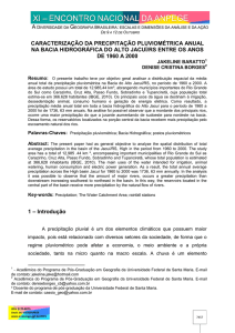 caracterização da precipitação pluviométrica anual na