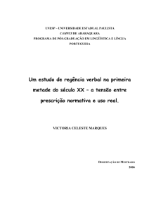 Um estudo de regência verbal na primeira metade do