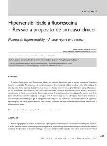 Hipersensibilidade à fluoresceína – Revisão a propósito de um caso